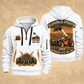 JLG 1055 Telehandler quarter zip hoodie in White, front and back views, sample YOUR NAME and SINCE 2000 artwork