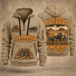 Genie GTH-1056 Telehandler quarter zip hoodie in Khaki, front and back views, sample YOUR NAME and SINCE 2000 artwork