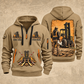 CASE 588H Rough-Terrain Forklift quarter zip hoodie in Khaki, front and back views, sample YOUR NAME and SINCE 2000 artwork