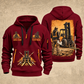 CASE 588H Rough-Terrain Forklift quarter zip hoodie in Wine Red, front and back views, sample YOUR NAME and SINCE 2000 artwork
