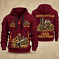 Manitou M 50-4 Rough-Terrain Forklift quarter zip hoodie in Wine Red, front and back views, sample YOUR NAME and SINCE 2000 artwork