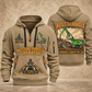 Sennebogen 825 E Material Handler quarter zip hoodie in Khaki, front and back views, sample YOUR NAME and SINCE 2000 artwork