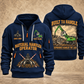 Sennebogen 825 E Material Handler quarter zip hoodie in Navy, front and back views, sample YOUR NAME and SINCE 2000 artwork