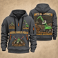 Sennebogen 830 E Material Handler quarter zip hoodie in Gray, front and back views, sample YOUR NAME and SINCE 2000 artwork