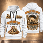 McNeilus Standard Rear Discharge Mixer Concrete Mixer Truck quarter zip hoodie in White, front and back views, sample YOUR NAME and SINCE 2000 artwork