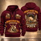 McNeilus Standard Rear Discharge Mixer Concrete Mixer Truck quarter zip hoodie in Wine Red, front and back views, sample YOUR NAME and SINCE 2000 artwork