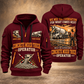 Oshkosh S-Series Front Discharge Concrete Mixer Truck quarter zip hoodie in Wine Red, front and back views, sample YOUR NAME and SINCE 2000 artwork