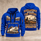 Terex Advance FD4000 Concrete Mixer Truck quarter zip hoodie in Blue, front and back views, sample YOUR NAME and SINCE 2000 artwork