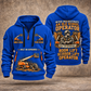 JLG 600S Telescopic Boom Lift quarter zip hoodie in Blue, front and back views, sample YOUR NAME and SINCE 2000 artwork