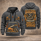 JLG 600S Telescopic Boom Lift quarter zip hoodie in Gray, front and back views, sample YOUR NAME and SINCE 2000 artwork