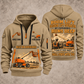 JLG 660SJ Telescopic Boom Lift with Jib quarter zip hoodie in Khaki, front and back views, sample YOUR NAME and SINCE 2000 artwork