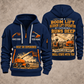 JLG 660SJ Telescopic Boom Lift with Jib quarter zip hoodie in Navy, front and back views, sample YOUR NAME and SINCE 2000 artwork
