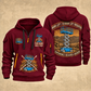 Genie GS-1930 Scissor Lift quarter zip hoodie in Wine Red, front and back views, sample YOUR NAME and SINCE 2000 artwork