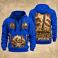 Pit Viper 271 Blasthole Drill Operator quarter zip hoodie in Blue, front and back views, sample YOUR NAME and SINCE 2000 artwork