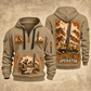 Pit Viper 271 Blasthole Drill Operator quarter zip hoodie in Khaki, front and back views, sample YOUR NAME and SINCE 2000 artwork