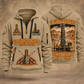Pit Viper 351 Blasthole Drill Operator quarter zip hoodie in Khaki, front and back views, sample YOUR NAME and SINCE 2000 artwork