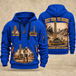 MD6250 Blasthole Drill Operator quarter zip hoodie in Blue, front and back views, sample YOUR NAME and SINCE 2000 artwork