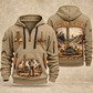 MD6250 Blasthole Drill Operator quarter zip hoodie in Khaki, front and back views, sample YOUR NAME and SINCE 2000 artwork