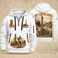 MD6250 Blasthole Drill Operator quarter zip hoodie in White, front and back views, sample YOUR NAME and SINCE 2000 artwork