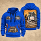 2200 SM Surface Miner quarter zip hoodie in Blue, front and back views, sample YOUR NAME and SINCE 2000 artwork