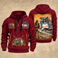 2200 SM Surface Miner quarter zip hoodie in Wine Red, front and back views, sample YOUR NAME and SINCE 2000 artwork
