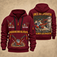 DD422i Underground Jumbo Drill Operator quarter zip hoodie in Wine Red, front and back views, sample YOUR NAME and SINCE 2000 artwork