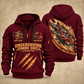DD321 Underground Jumbo Drill Operator quarter zip hoodie in Wine Red, front and back views, sample YOUR NAME and SINCE 2000 artwork