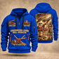 DD311 Underground Jumbo Drill Operator quarter zip hoodie in Blue, front and back views, sample YOUR NAME and SINCE 2000 artwork