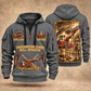 DD311 Underground Jumbo Drill Operator quarter zip hoodie in Gray, front and back views, sample YOUR NAME and SINCE 2000 artwork