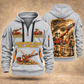 DD311 Underground Jumbo Drill Operator quarter zip hoodie in Light Grey, front and back views, sample YOUR NAME and SINCE 2000 artwork