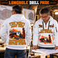 DL422i Longhole Drill Operator quarter zip hoodie in White, adult lifestyle portrait showing front and back artwork