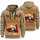 DL422i Longhole Drill Operator quarter zip hoodie in Khaki, front and back views, sample YOUR NAME and SINCE 2000 artwork