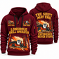 DL422i Longhole Drill Operator quarter zip hoodie in Wine Red, front and back views, sample YOUR NAME and SINCE 2000 artwork