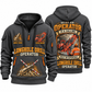 DL311 Longhole Drill Operator quarter zip hoodie in Gray, front and back views, sample YOUR NAME and SINCE 2000 artwork