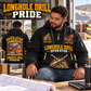 DL311 Longhole Drill Operator quarter zip hoodie in Black, adult lifestyle portrait showing front and back artwork
