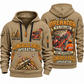 DL311 Longhole Drill Operator quarter zip hoodie in Khaki, front and back views, sample YOUR NAME and SINCE 2000 artwork