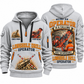 DL311 Longhole Drill Operator quarter zip hoodie in Light Grey, front and back views, sample YOUR NAME and SINCE 2000 artwork