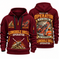 DL311 Longhole Drill Operator quarter zip hoodie in Wine Red, front and back views, sample YOUR NAME and SINCE 2000 artwork