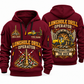 Simba S7 Longhole Drill Operator quarter zip hoodie in Wine Red, front and back views, sample YOUR NAME and SINCE 2000 artwork