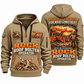 Fletcher DDR Roof Bolter Operator quarter zip hoodie in Khaki, front and back views, sample YOUR NAME and SINCE 2000 artwork