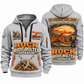 Fletcher DDR Roof Bolter Operator quarter zip hoodie in Light Grey, front and back views, sample YOUR NAME and SINCE 2000 artwork