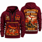 Fletcher CHDDR Roof Bolter Operator quarter zip hoodie in Wine Red, front and back views, sample YOUR NAME and SINCE 2000 artwork