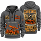 Fletcher CDDR Roof Bolter Operator quarter zip hoodie in Gray, front and back views, sample YOUR NAME and SINCE 2000 artwork
