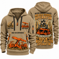 Fletcher CDDR Roof Bolter Operator quarter zip hoodie in Khaki, front and back views, sample YOUR NAME and SINCE 2000 artwork