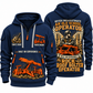 Fletcher CDDR Roof Bolter Operator quarter zip hoodie in Navy, front and back views, sample YOUR NAME and SINCE 2000 artwork