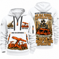 Fletcher CDDR Roof Bolter Operator quarter zip hoodie in White, front and back views, sample YOUR NAME and SINCE 2000 artwork