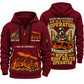 Fletcher CDDR Roof Bolter Operator quarter zip hoodie in Wine Red, front and back views, sample YOUR NAME and SINCE 2000 artwork