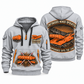 14CM15 Continuous Miner Operator quarter zip hoodie in Light Grey, front and back views, sample YOUR NAME and SINCE 2000 artwork