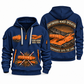 14CM15 Continuous Miner Operator quarter zip hoodie in Navy, front and back views, sample YOUR NAME and SINCE 2000 artwork