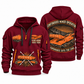 14CM15 Continuous Miner Operator quarter zip hoodie in Wine Red, front and back views, sample YOUR NAME and SINCE 2000 artwork